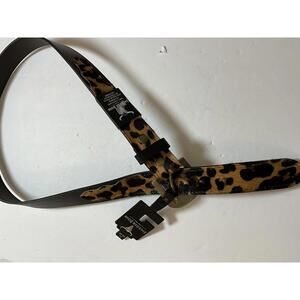 American Bison Genuine Leather Leopard Print Belt